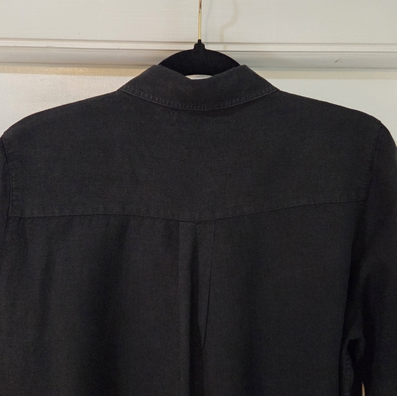 Women's J. McLaughlin Black Britt Linen Blouse, Size L - Picture 10 of 13